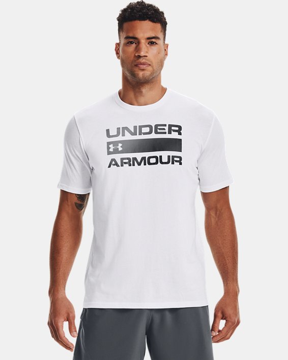 Men's UA Team Issue Wordmark Short Sleeve, White, pdpMainDesktop image number 0